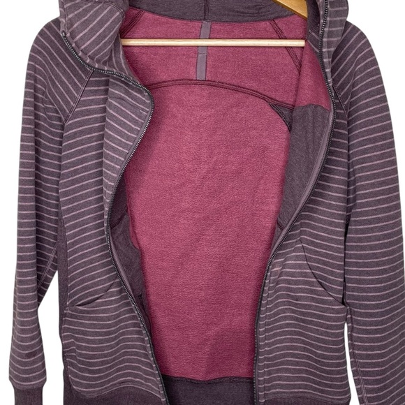 lululemon Scuba Hoodie *Classic Cotton Fleece Parallel Stripe Misty Merlot - Picture 13 of 16